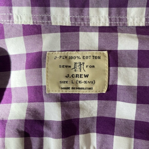 J Crew purple gingham plaid button down - Picture 3 of 3